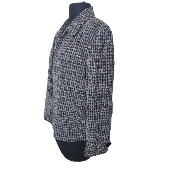 J'envie sport jacket zipper gront dark blue , gray sz 14/ L - Picture 2 of 8